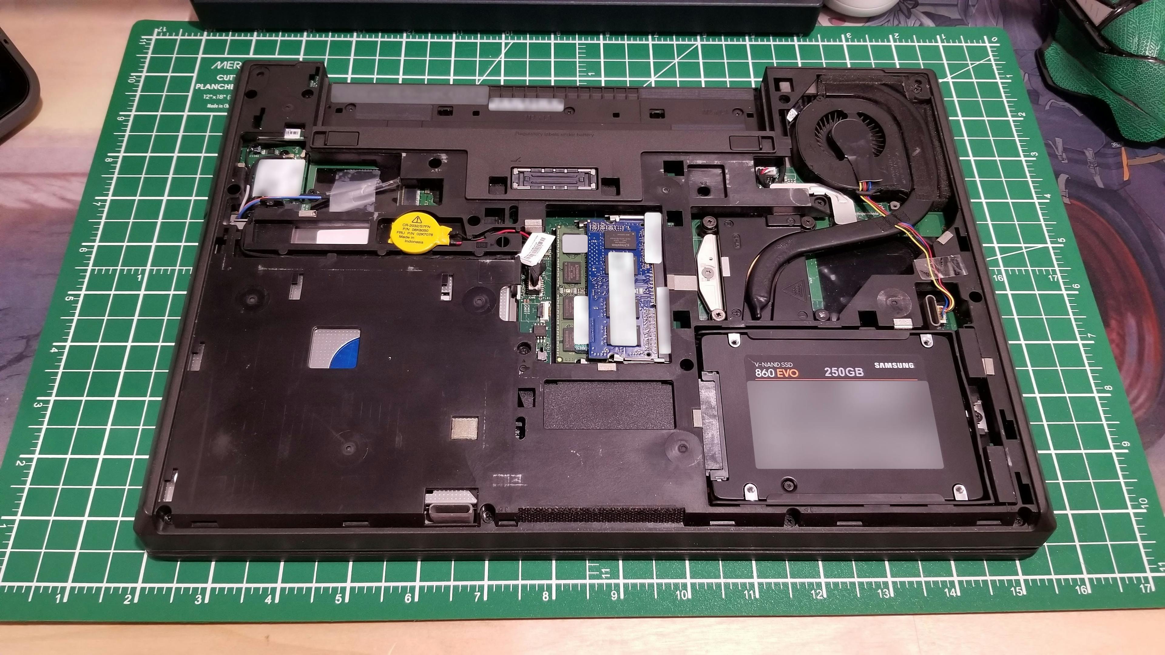 The service panel removed from the ThinkPad T440p.
